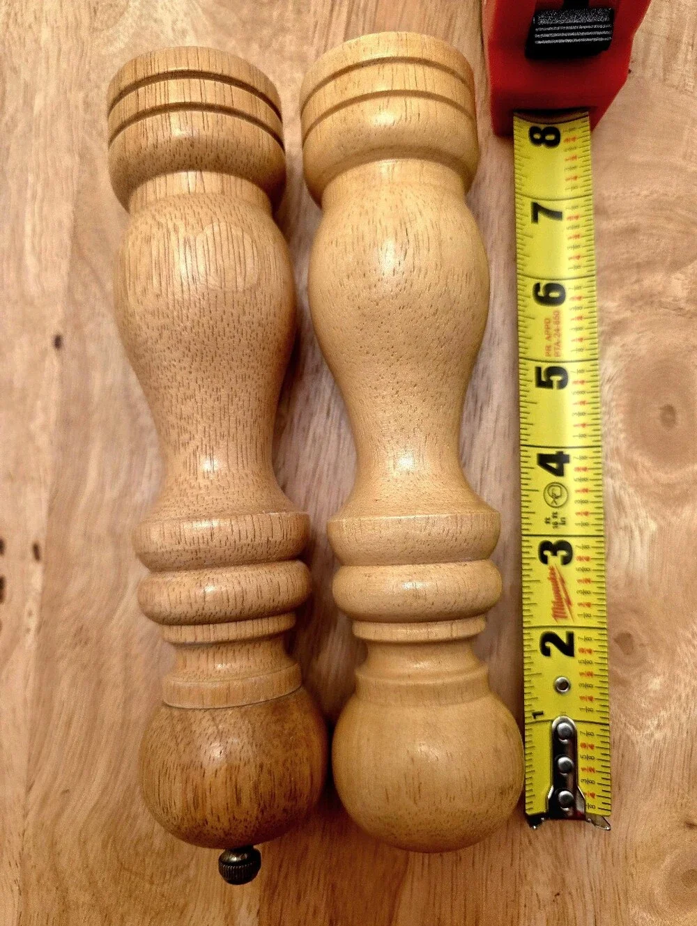 Vintage Wooden Salt And Pepper Mills Light Wood
